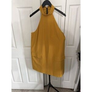 Mare Mare x Anthropologie Yellow Gold Shift Dress Size Large Sleeveless Mini